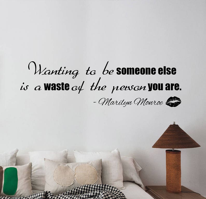 Marilyn Monroe Inspirational Quote Wall Decal Vinyl Lettering Motivational Saying Sticker Art Decorations Home Girl Bedroom Room Decor Hq15