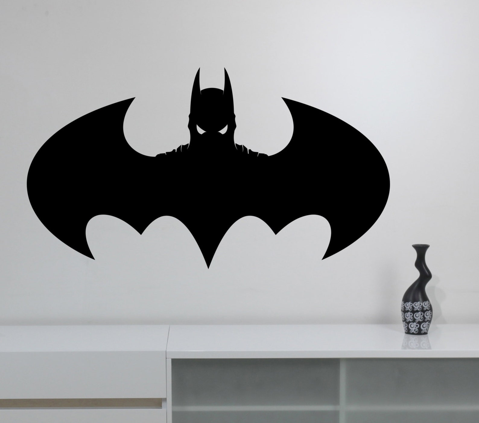 Batman Logo Wall Decal Dark Knight Vinyl Sticker Superhero Art Etsy