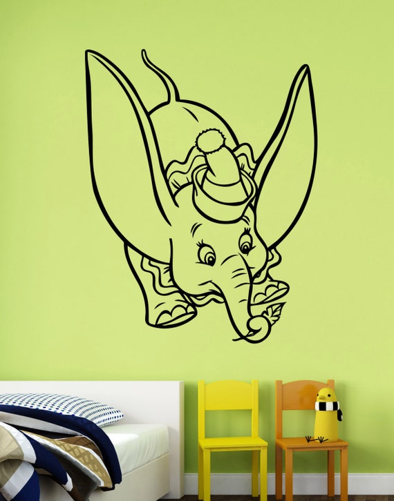 dumbo wall decal vinyl sticker disney movie art decorations | etsy