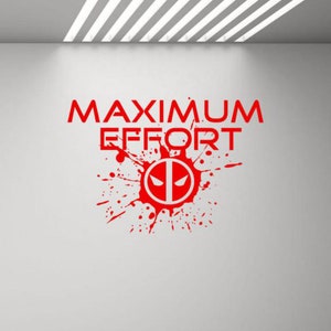 Máximo esfuerzo pared calcomanía vinilo pegatina DP superhéroe pared arte niños habitación regalo decoración armas cartel logotipo signo coche ventana calcomanía autoadhesivo 2814