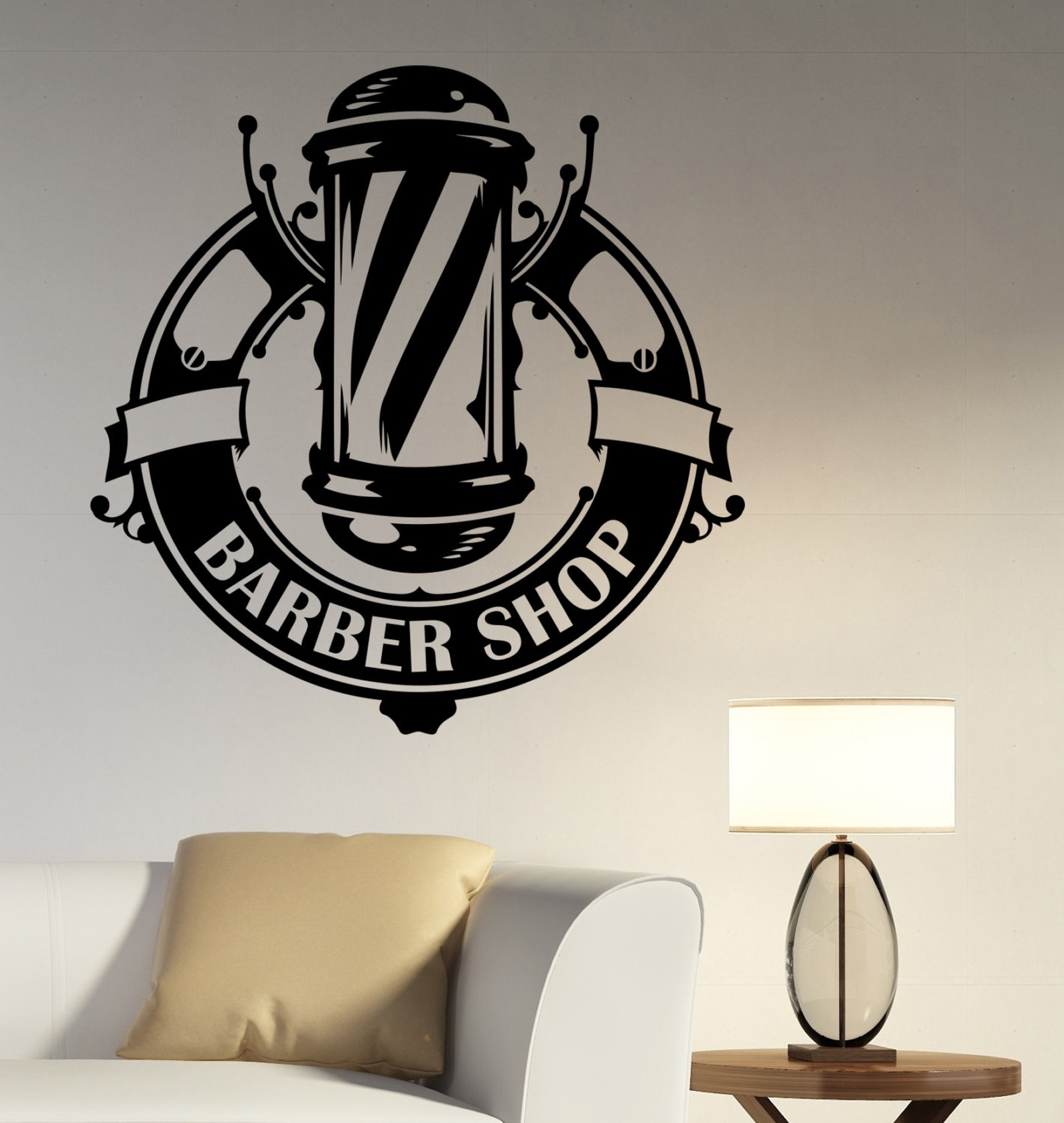 Barbershop Window Decal Vinyl Sticker Logo Art Barber’s - Etsy