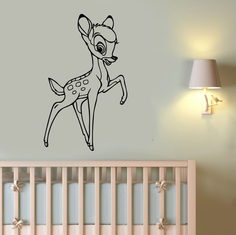 bambi wall sticker removable vinyl decal deer art disney | etsy