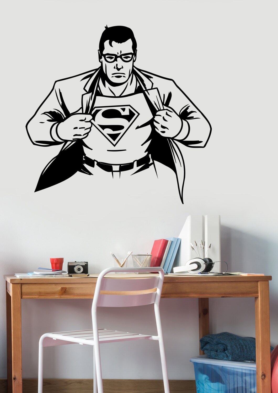 Superman Wall Sticker Vinyl Decal DC Comics Superhero Art Etsy