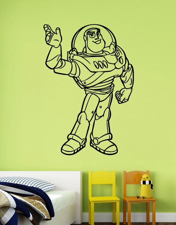 Toy Story Wall Decal Buzz Lightyear Sticker Disney Cartoon Art Decorations For Home Kids Boys Room Playroom Bedroom Movie Decor Tsto2