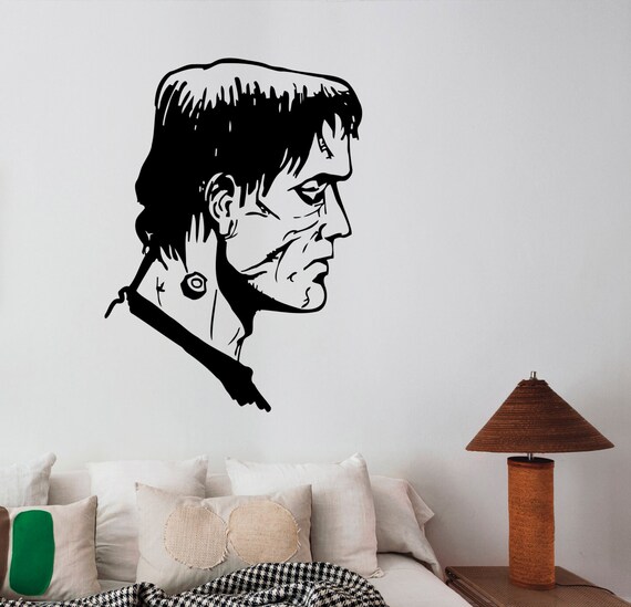 Frankenstein Head Vinyl Decal Wall Sticker Gothic Scary Monster Art Decorations For Home Housewares Living Dorm Room Horror Decor Frk4