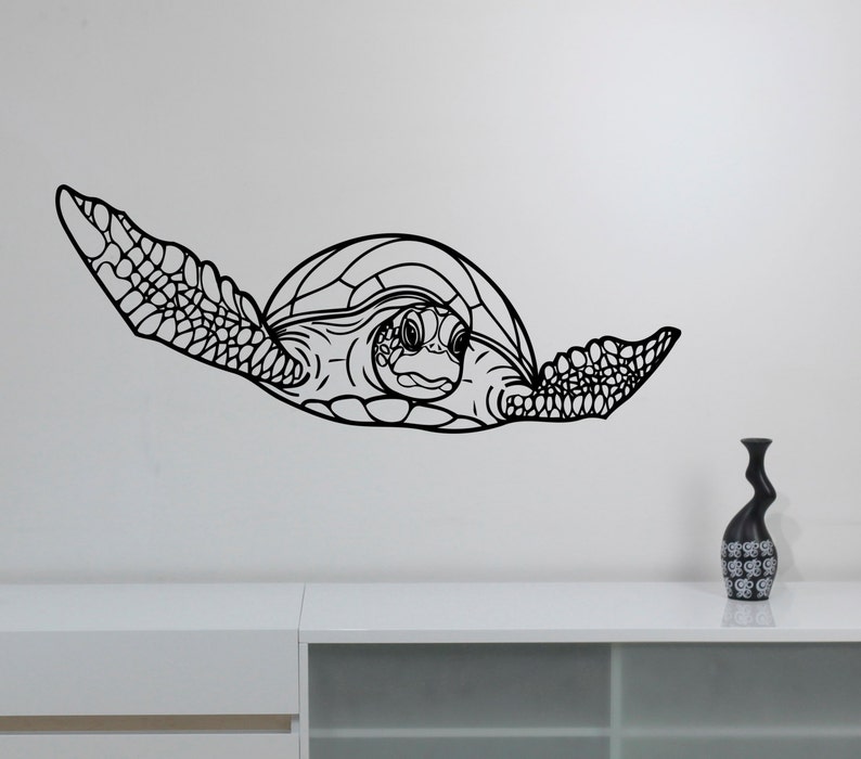Sea Turtle Wall Decal Vinyl Sticker Ocean Life Art Marine Etsy