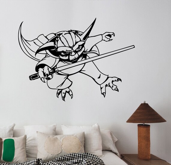 Master Yoda Wall Decal Star Wars Sticker Vinyl Art Decorations Etsy