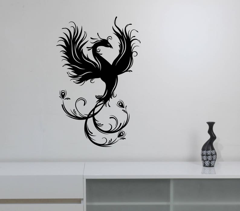 Phoenix Bird Wall Decal Ancient Animal Vinyl Sticker Fantasy Etsy