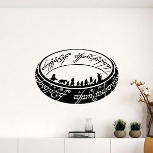Ring muurtattoo vinyl sticker tovenaar kunst aan de muur boek minnaar cadeau magie decor bibliotheek poster kinderbord 2876 afbeelding 1