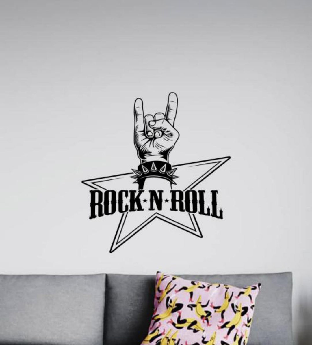 Rock N Roll Wall Decal Vinyl Sticker Rock and Roll Wall Art Music Sign
