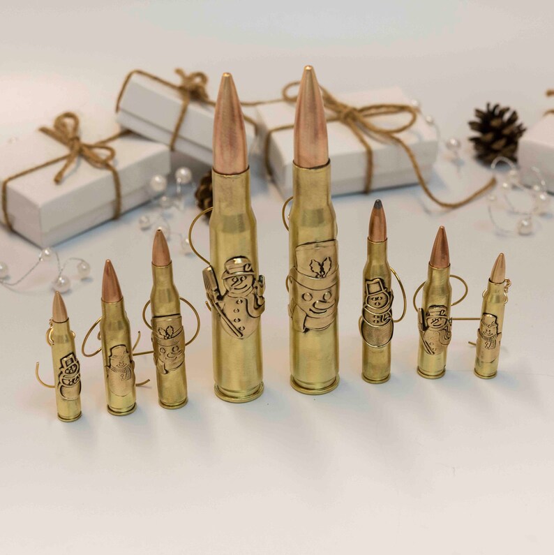 Smowman Bullet Christmas Tree ornament handmade 2nd amendment Etsy