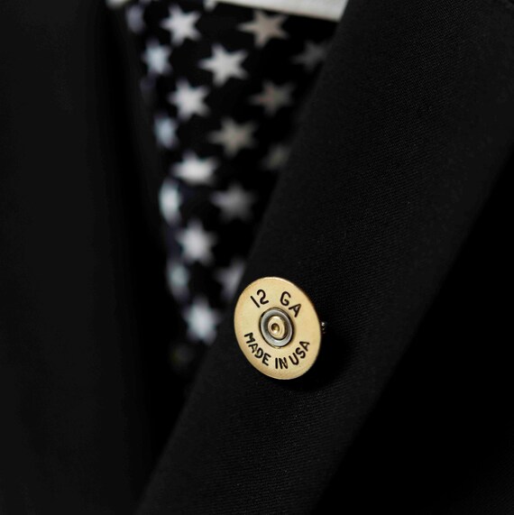 12 Gauge Shotgun Shell Cartridge Bullet Replica Hat Jacket Tie Tack Lapel Pin