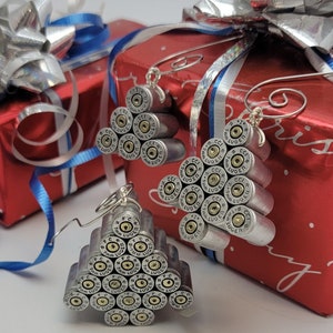 Handmade Aluminium 9mm metal Christmas tree Ornament, gift ideas for sportsmen military police first respondents, unique for him manly gift, image 1