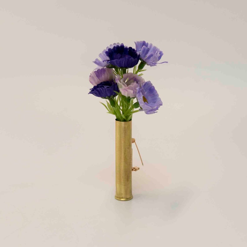 Brass 410 Shotgun Shell Lapel Pin Vase Boutonnière Military Etsy