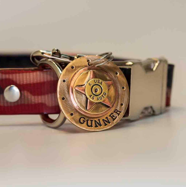 Personalized Bullet Dog Tag Custom Pet Tag Western Cowboy Etsy