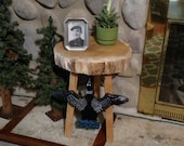 Wood Slice Table, Loon, Loon Wings, Cabin Stool, Accent Table, Tree Slice, Oak, End table, Coffee table, Piano bench