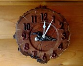 Loon Wood Slice Clock - Oak - 10 quot Ø, Tree Slice Art