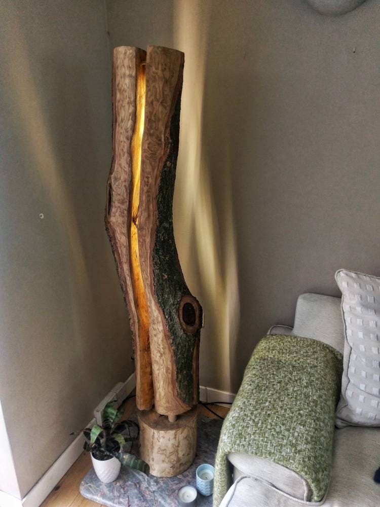 Unique Rustic Wooden Floor Lamp Housewarming Gift For Her Uk Unique Rustic Wooden Floor Lamp, Floor Lamps Rustic Uk