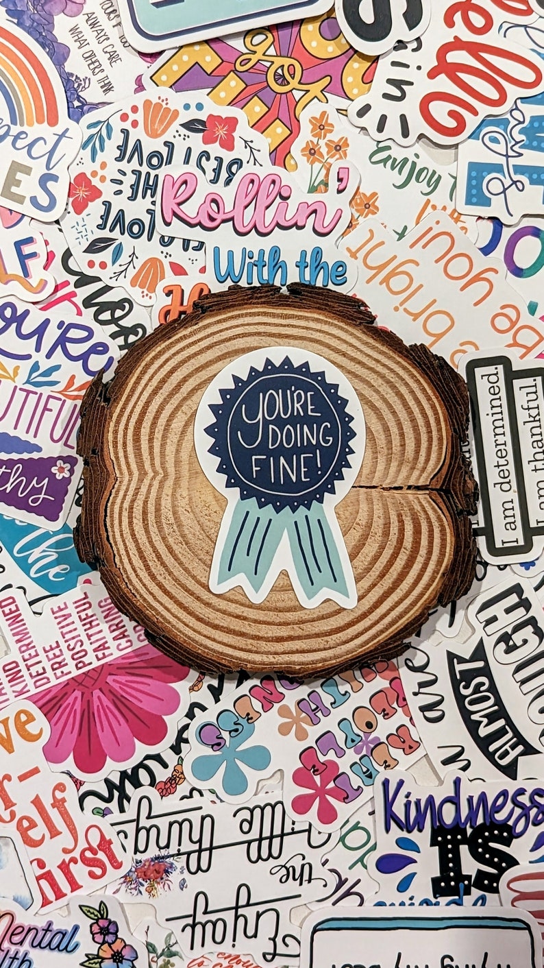 Positive Affirmation Sticker Pack, Colorful Mental Health Quotes, Gift ...