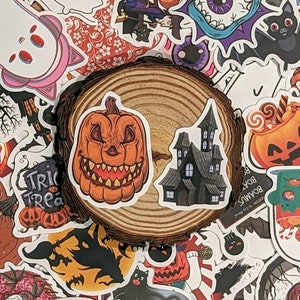 100 Halloween Stickers Wrapped Gift, 2024 Set, Colorful Pumpkin, Bat, Monster, Skeleton, Witch, Eyeball, Ghost, Cute Fun Cartoon Fall Pack