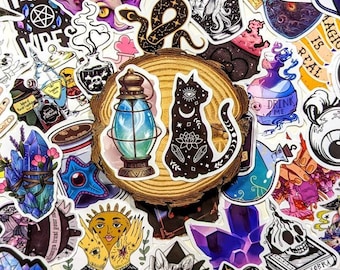 Witchy Stickers Gift Set, Magick Wizard Apothecary Gothic Decal Pack