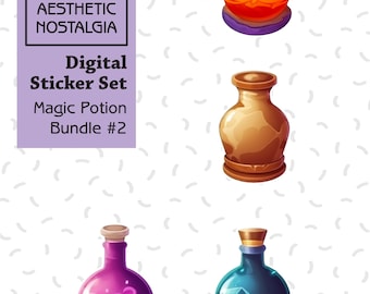 Apothecary Magic Potion Stickers, Boho Planner Stickers (Digital Download)