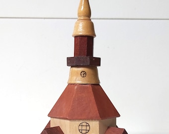 Vintage wooden church Christmas ornament Erzgebirge decoration collectible