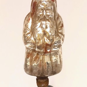 Antique Lauscha thin glass Belsnickle Santa on a clip Christmas ornament collectible Germany 1890s