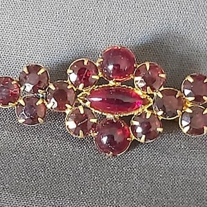 Vintage Czech garnets cristal glass brooch