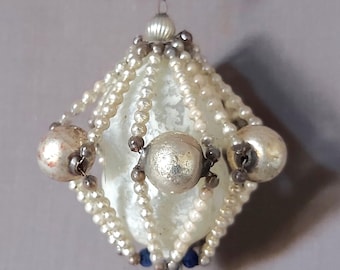 Antike Gablonzer Glasperlen Weihnachtsschmuck Sammlerstück Handarbeit Boho 1920er Jahre
