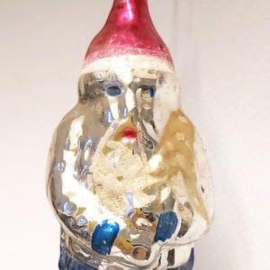 Adorno navideño de Papá Noel de vidrio antiguo fabricado para árbol coleccionable de EE. UU.