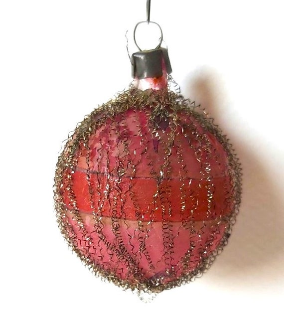 ANCIEN ORNEMENT DÉCORATIF De Noël En Verre Vert Avec Capuchon En Laiton