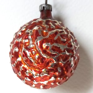 Early antique Lauscha Germany glass ball Christmas ornament collectible gelatine paint