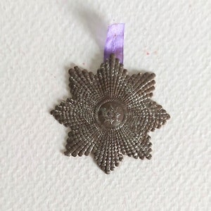 Antique Dresden Paper Christmas ornament silver paper collectible rare Cotillion cardboard
