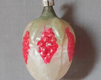 Adorno navideño antiguo de cristal, objeto de colección, Checoslovaquia, década de 1920.