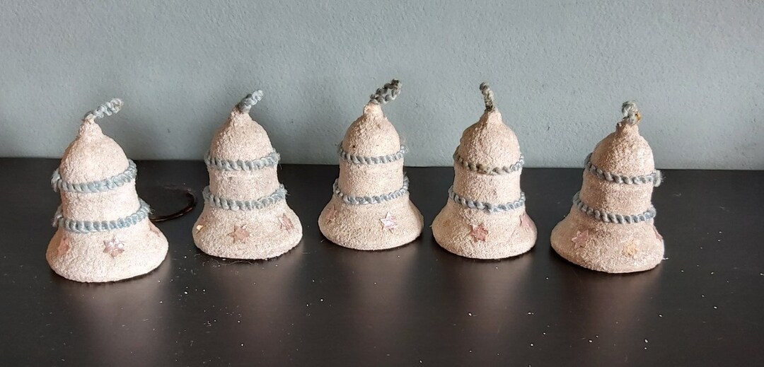 5 Antike Pappmaché Weihnachten Dresden Ornamente Glocken Etsy Österreich