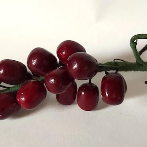 Vintage glass bunch of grapes dark red