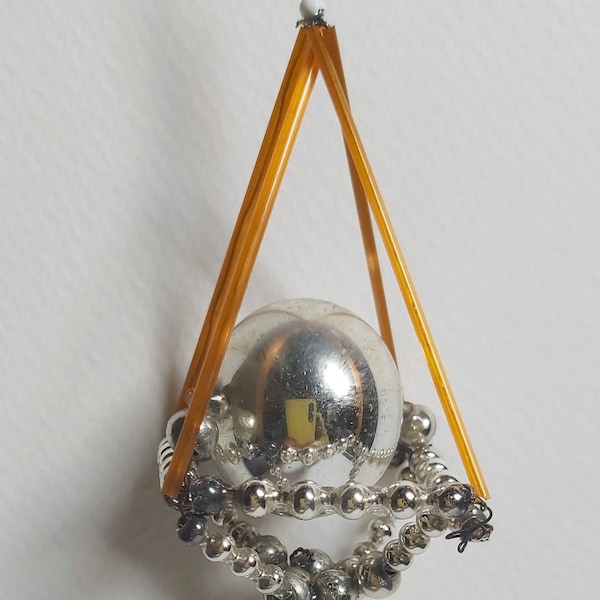 Antique Gablonz glass beads Christmas ornament handmade collectible