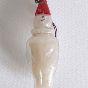 Glass figure filled with beeswax and phosphorus Christmas ornament rare collectible pierrot 1910