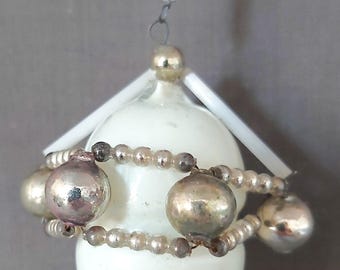 Adorno navideño antiguo de cuentas de vidrio Gablonzer, coleccionable, hecho a mano, estilo bohemio de los años 20.