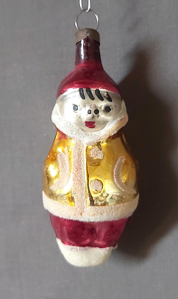 ヴィンテージ エスキモー ガラス フィギュア クリスマス ボール