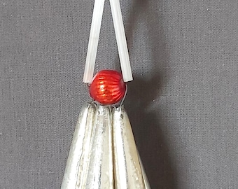 Adorno navideño antiguo hecho a mano con cuentas de vidrio Gablonzer, pieza de colección estilo bohemio de los años 20.