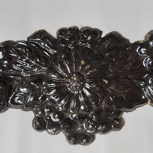 3 antiguos adornos navideños de cartón de Dresde, arcos de relieve coleccionables negros