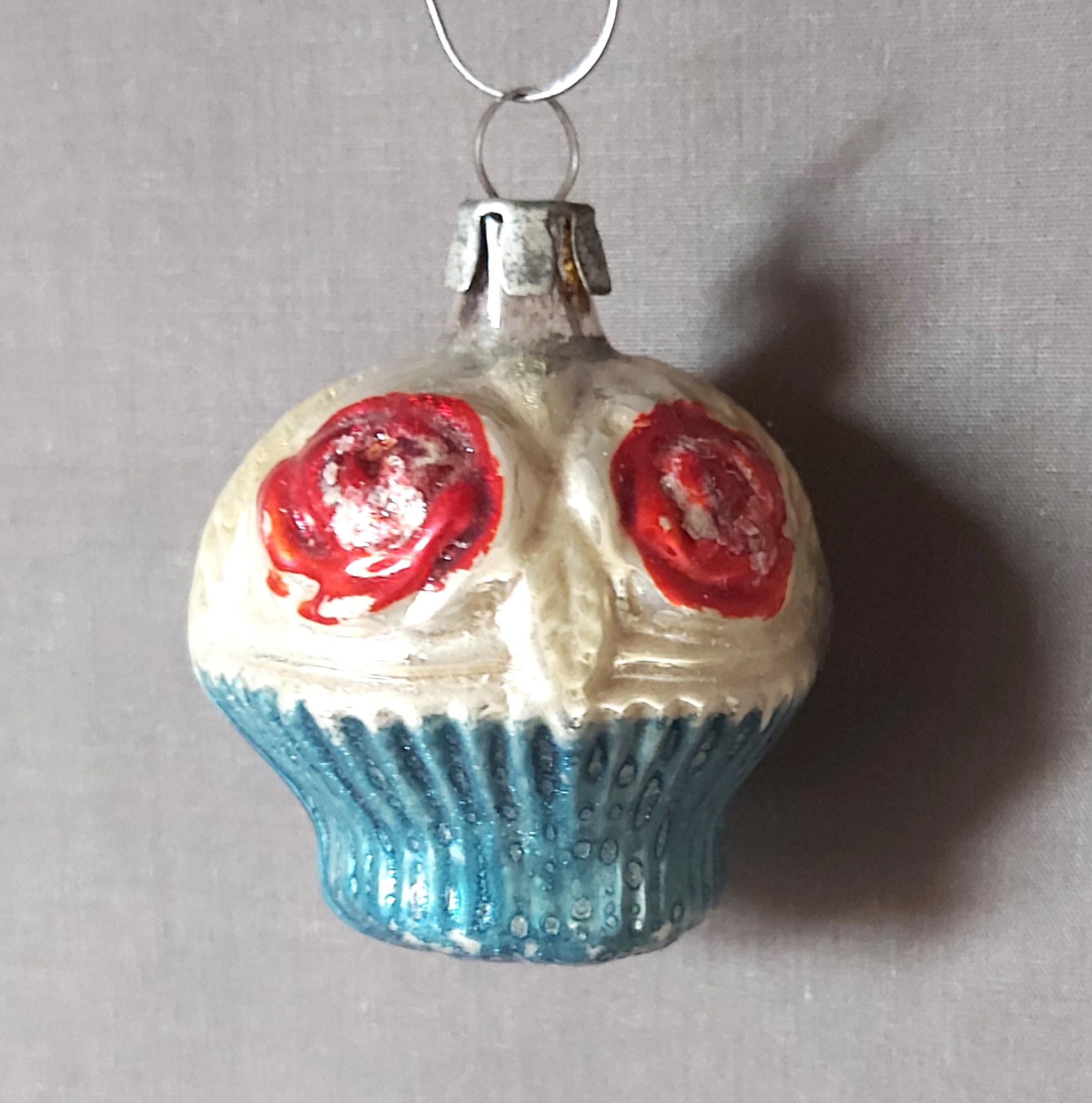 Antique Glass Basket Christmas Ornament Collectible Victorian