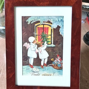 Cartolina d'epoca Buon Natale da collezione per bambini