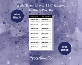 Work From Home Mini Stickers Printable