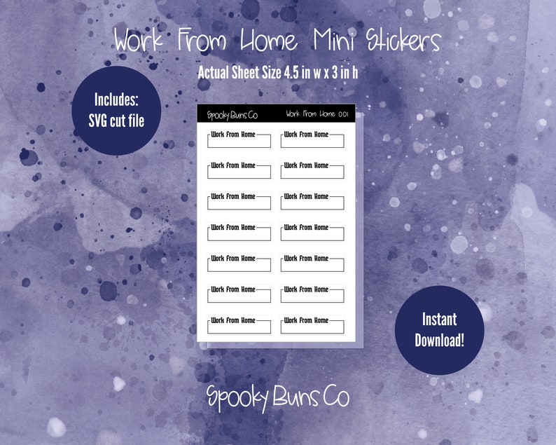 Work From Home Mini Stickers Printable image 1