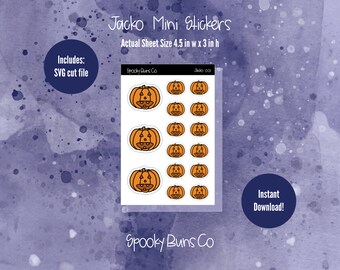 Halloween Jacko Lantern Pumpkin Mini Sticker