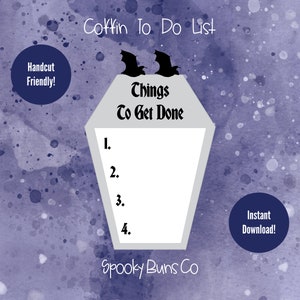 Coffin To Do List Die Cut