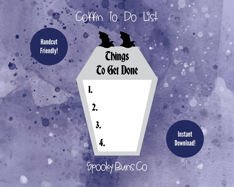 Coffin To Do List Die Cut image 1